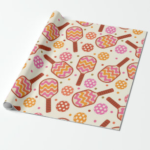 Retro Pickleball Paddles with balls Birthday  Wrapping Paper