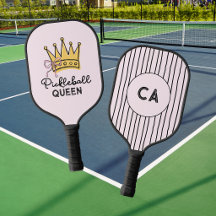 Retro Pickleball Queen Pink Monogram