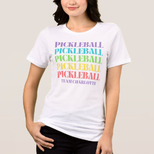 Retro Pickleball Rainbow Color Tri-Blend Shirt