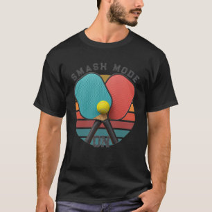 • Retro Pickleball Smash Mode Paddle Graphic T-Shirt