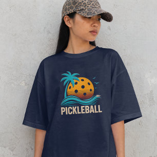 Retro Pickleball Sunset – Tropical Beach Vintage Tri-Blend Shirt