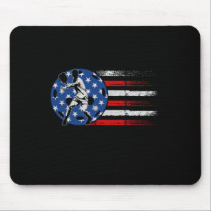 Retro Picklell Player Usa Flag Indepedence Day 4th Mouse Pad