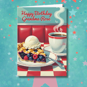 Retro Pie and Coffee   Grandma's Birthday Card