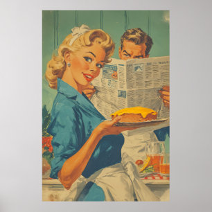 Retro Pie and Paper Charm Poster