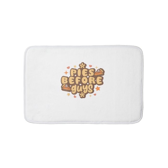 Retro Pies before Guys Funny Thanksgiving pies  Bath Mat (Front)