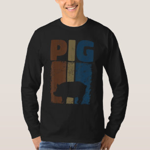 Retro Pig Lover, Cute Farmer, Farming For Men Wome T-Shirt