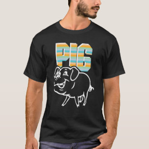 Retro Pig Lover, Cute Farmer, Farming For Men Wome T-Shirt