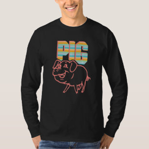 Retro Pig Lover, Cute Farmer, Farming For Men Wome T-Shirt