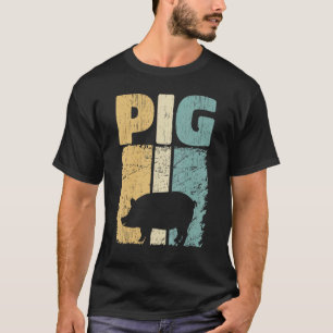 Retro Pig Lover, Cute Farmer, Farming For Men Wome T-Shirt