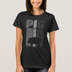 Retro Pig Lover, Cute Farmer, Farming For Men Wome T-Shirt