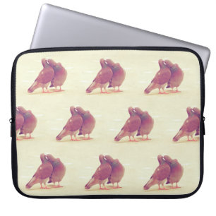 Retro Pigeon Love Birds Kissing Couple Photo Laptop Sleeve