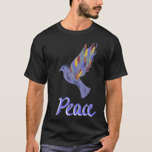 Retro Pigeon Peace Love And Art T-Shirt