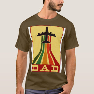 Retro Pilot Dad Vintage Aeroplane Aviation Father T-Shirt