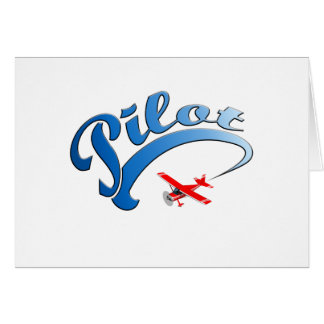 Retro Pilot graphic with Blue Text