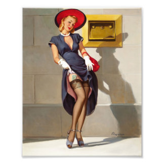 Retro Pin-Up Girl Photo Print