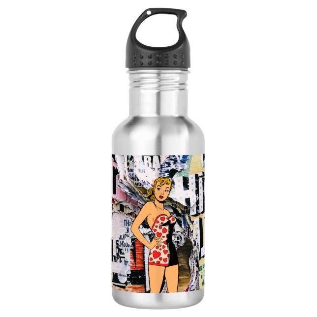 Retro Pin-Up Street Pop Bottle (Front)