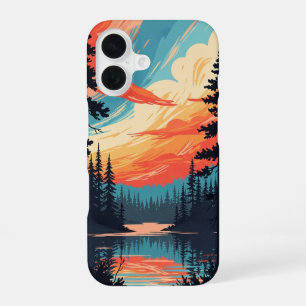 Retro Pine Lake iPhone 16 Case