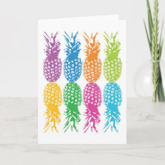 Retro Pineapple Hawaii Greeting Card