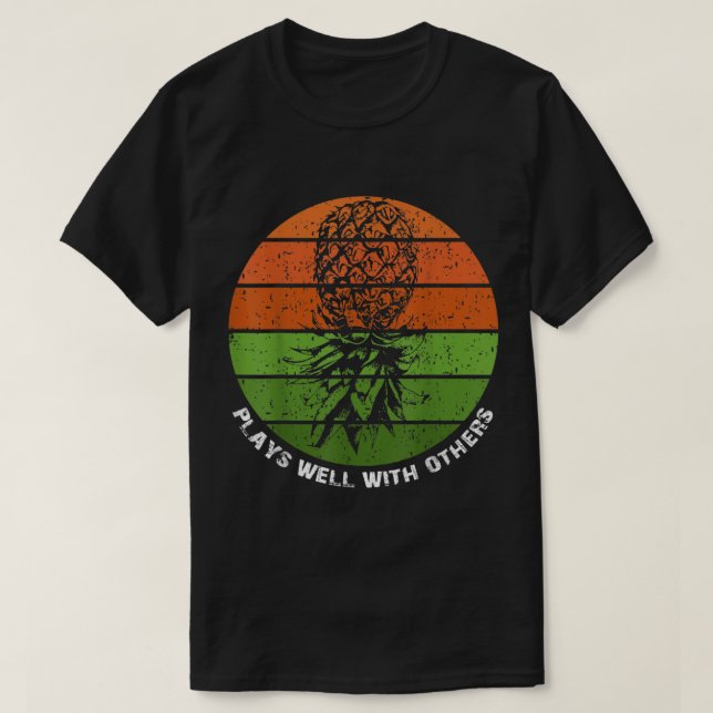 Retro Pineapple Summer Vibes Design T-Shirt (Design Front)