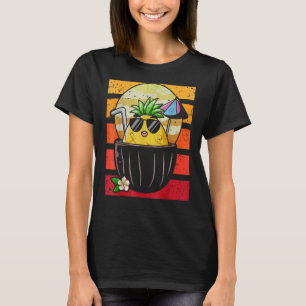 Retro Pineapple Sunglasses Aloha Beaches Summer Va T-Shirt