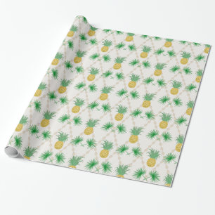Retro, pineapple wrapping paper