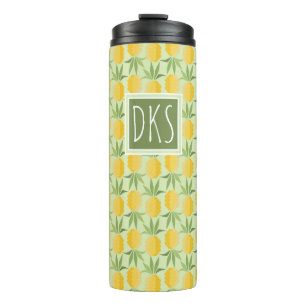 Retro Pineapples   Monogram Thermal Tumbler