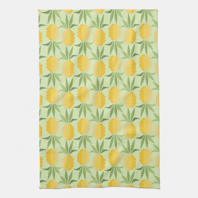 Retro Pineapples Tea Towel (Vertical)