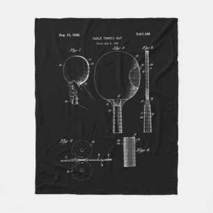 Retro Ping Pong Paddle   Vintage Table Tennis Tee Fleece Blanket