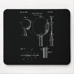 Retro Ping Pong Paddle Vintage Table Tennis Tee Mouse Pad