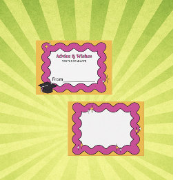 Retro pink advice & wishes graduation  enclosure card