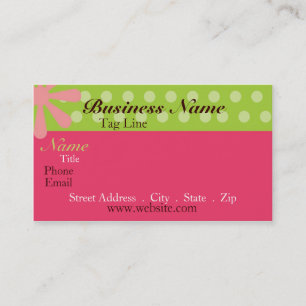 Retro Pink and Green Business Card