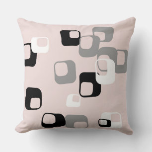 Retro pink and Grey Geometric Cushion