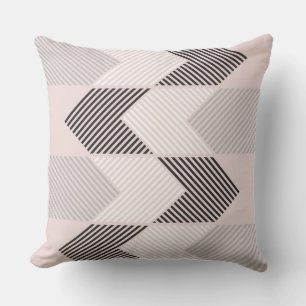 Retro pink and Grey Geometric Cushion