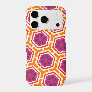 Retro Pink and Orange Modern Geometric Pattern