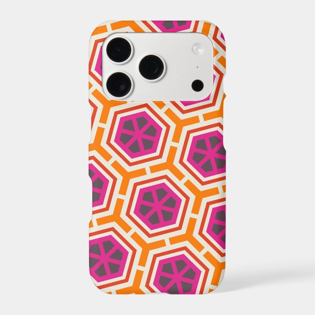 Retro Pink and Orange Modern Geometric Pattern (Back)