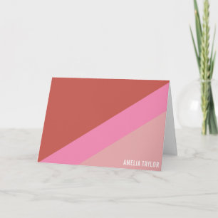Retro Pink and Red Personalised Stationery Name Card