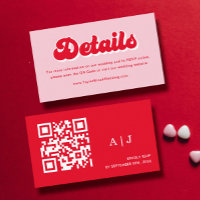 Retro Pink and Red Wedding Details Website