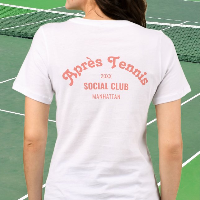 Retro Pink Après Tennis Social Club Custom White Tri-Blend Shirt (Creator Uploaded)