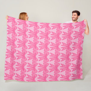 Retro Pink Bows Bedroom Blanket Gift