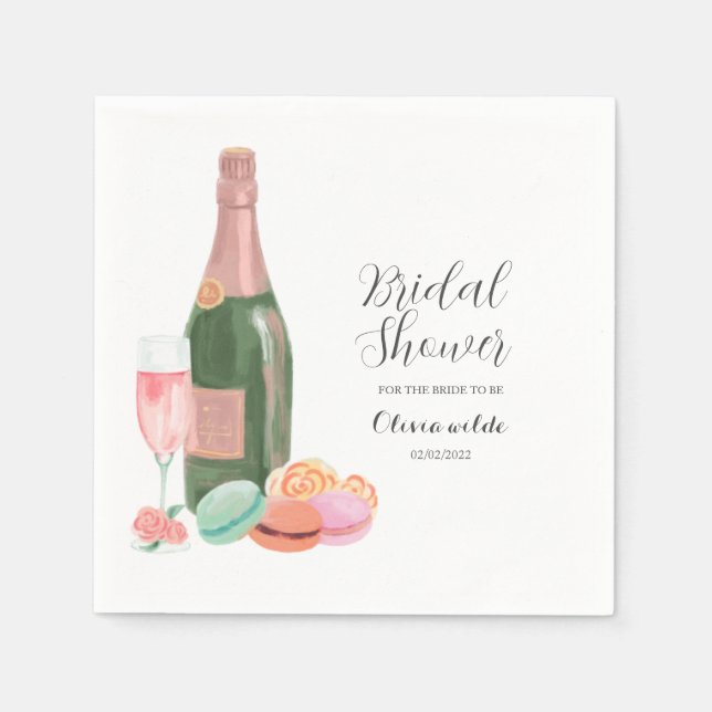 Retro pink bridal shower  napkin (Front)