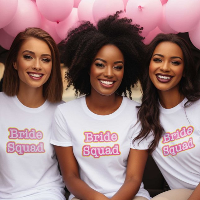 Retro Pink Bride Squad T-Shirt (Creator Uploaded)