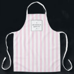 Retro Pink Candy Stripes Apron<br><div class="desc">Pink and white stripes bring a retro personality to this personalised apron. The nostalgic stripe motif is stylish and chic. Great for bakeries,  home chefs,  salons,  or personal use! Art and design © 1201AM Design Studio | www.1201am.com</div>