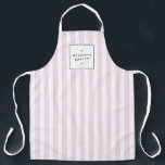 Retro Pink Candy Stripes Apron<br><div class="desc">Pink and white stripes bring a retro personality to this personalised apron. The nostalgic stripe motif is stylish and chic. Great for bakeries,  home chefs,  salons,  or personal use! Art and design © 1201AM Design Studio | www.1201am.com</div>