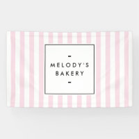 Retro Pink Candy Stripes Bakery