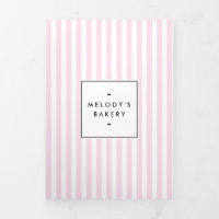 Retro Pink Candy Stripes Bakery Catering Brochure