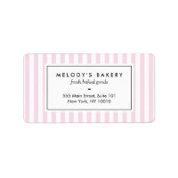 Retro Pink Candy Stripes Bakery