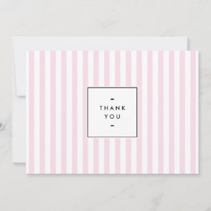 Retro Pink Candy Stripes Thank You Card