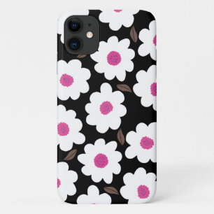 Retro Pink Checkered Floral Pattern Case-Mate iPhone Case