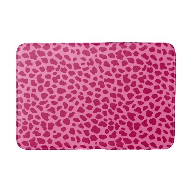 Retro Pink Cheetah Print Trendy y2k Aesthetic Bath Mat (Front)