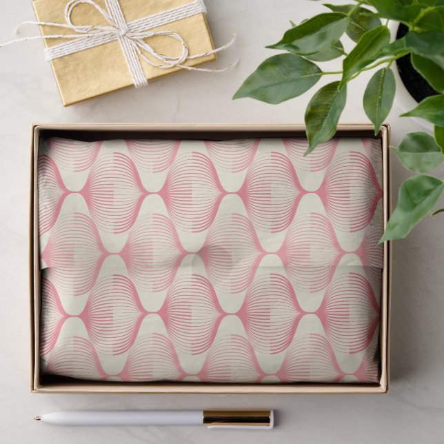 Retro Pink Christmas Bauble Decorations Tissue Paper (Gift)